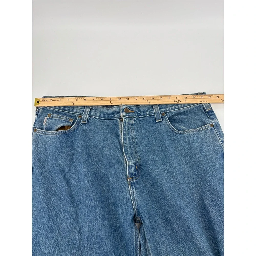 Carhartt B460 LVB Relaxed Fit Jeans Mens 42x30 Blue Denim Straight Leg Workwear